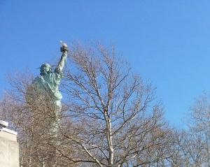Statue de la Liberté en hiver